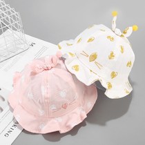 Small month-old fishermans hat baby cap 0-6 month spring season summer hat ultra-thin girl hat 2021 spring sunscreen