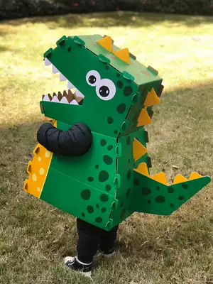 Cartoon dinosaur carton wearable children carton Dinosaur paper shell model cardboard airplane carton wear toy