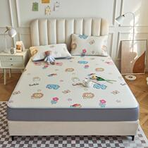Cartoon ice silk mat all-inclusive bed cover three-piece set 1 5m household 1 8m air conditioning soft mat summer