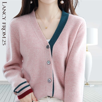 Langzi domestic womens clothing 2022 spring and autumn thin outer layer sweater sweater wool cardigan short coat women