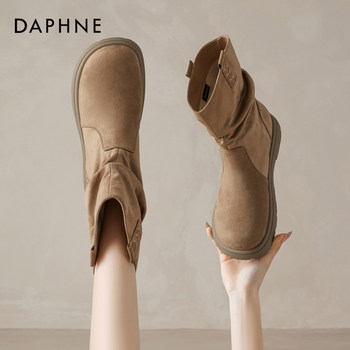 Daphne 2025 winter new retro boots camel color