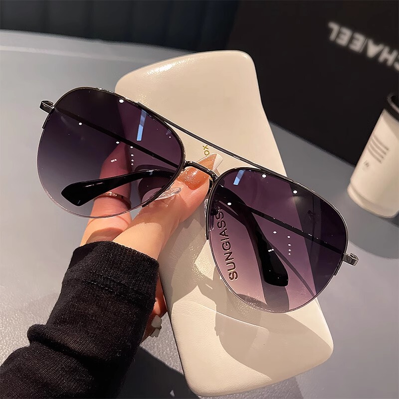 Kellen Dany France [Designer] New Half-Frame Sunglasses Men's Aviator Glasses Uv Protection Sunglasses