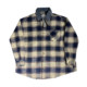 RTIM cross blue plaid denim collar patchwork shirt jacket retro European and American OS washed brushed shirt jacket