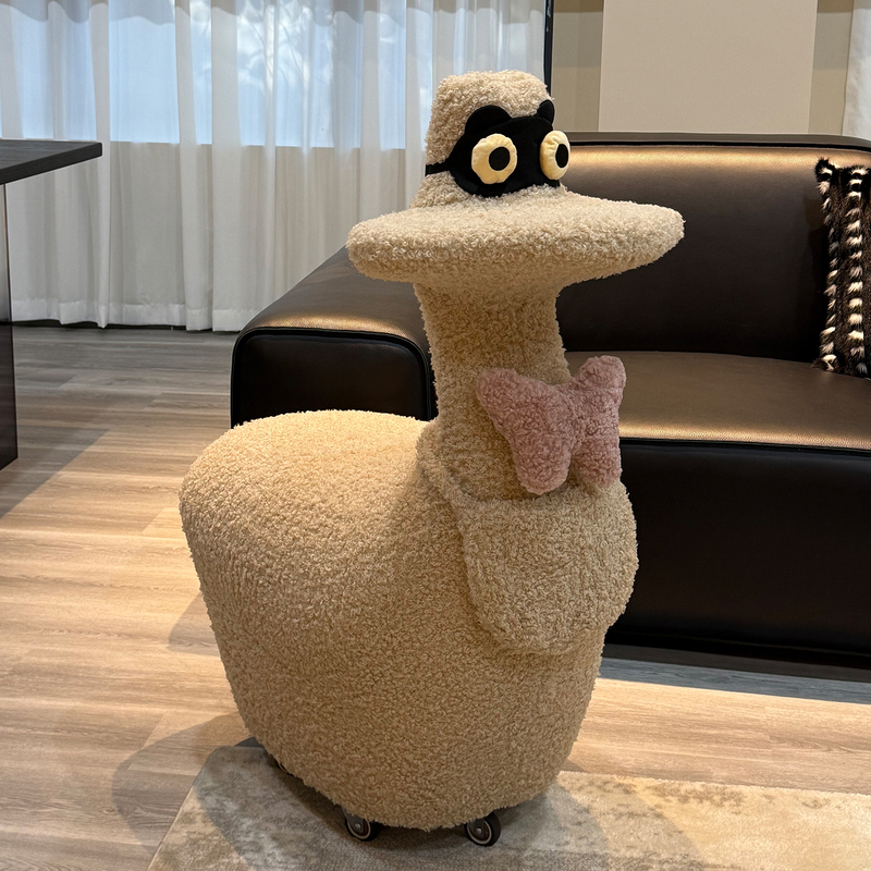 Trendy Swan Chair, Sliding Duck Stool, Wheeled Leisure Chair, Donald Duck Chair with Wheels, Walking Animal Stool