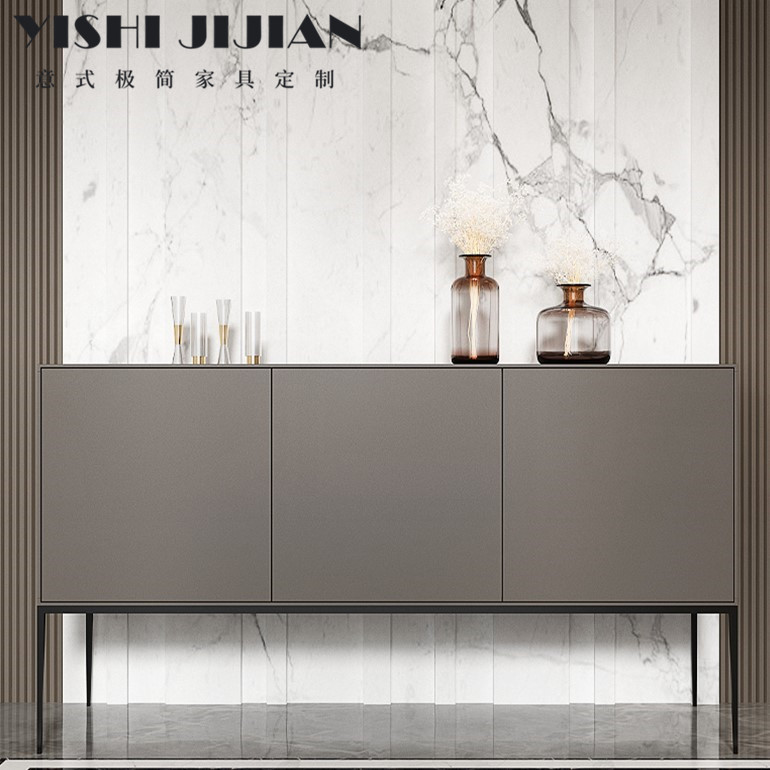 Italian creative minimalist dining cabinet storage cabinet gray light luxury style Nordic style model room decoration cabinet tea cabinet