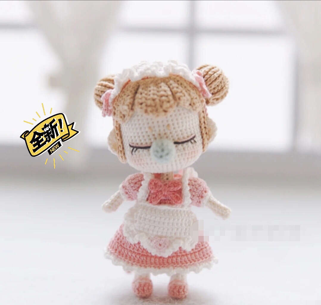 Hand diy doll hook needle illustrates the illustration of the little maid hook needle