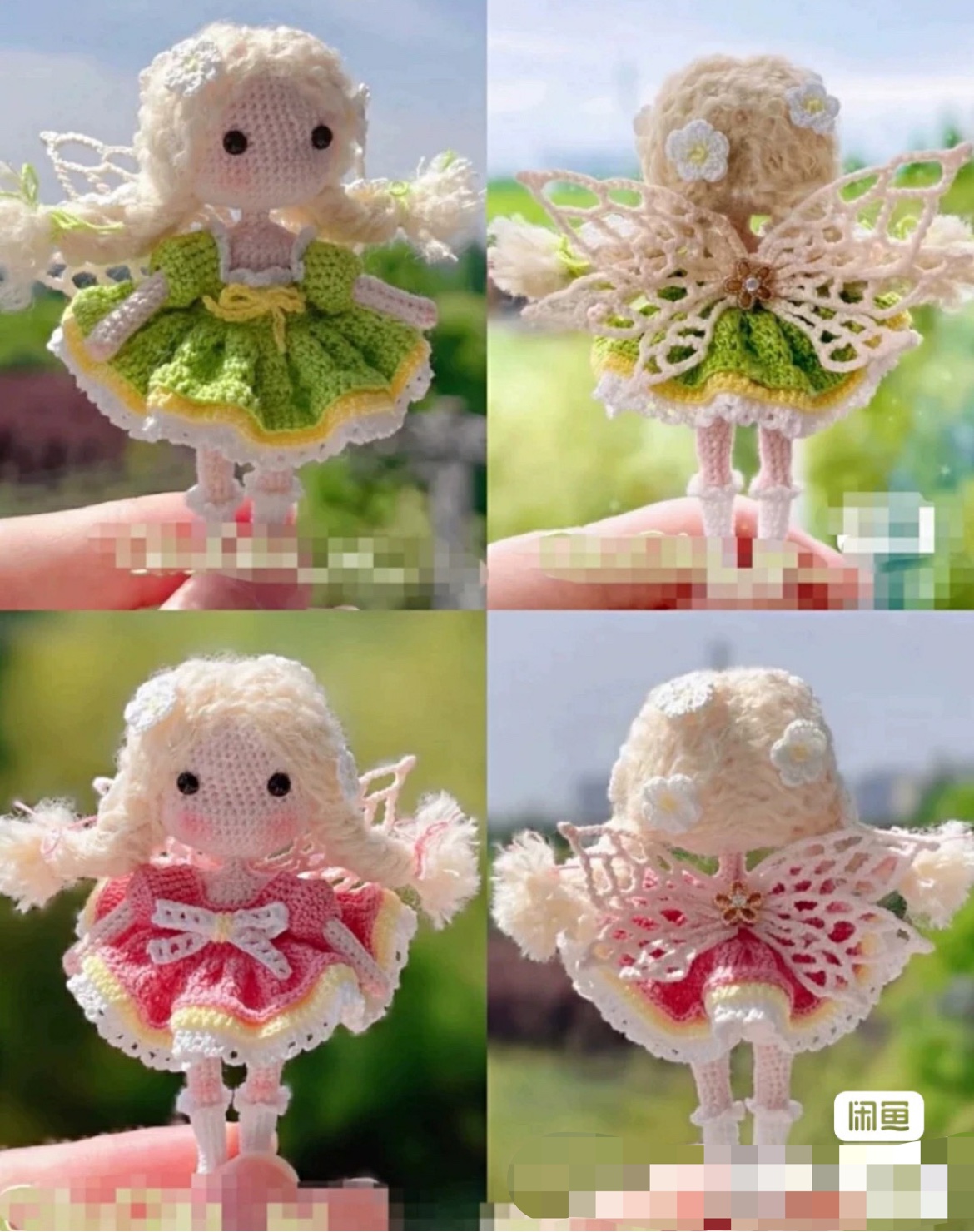 Flower Fairy Crochet Illustration Knitting Tutorial Wings Girl DIY Handmade Wool Electronic Illustration No Video