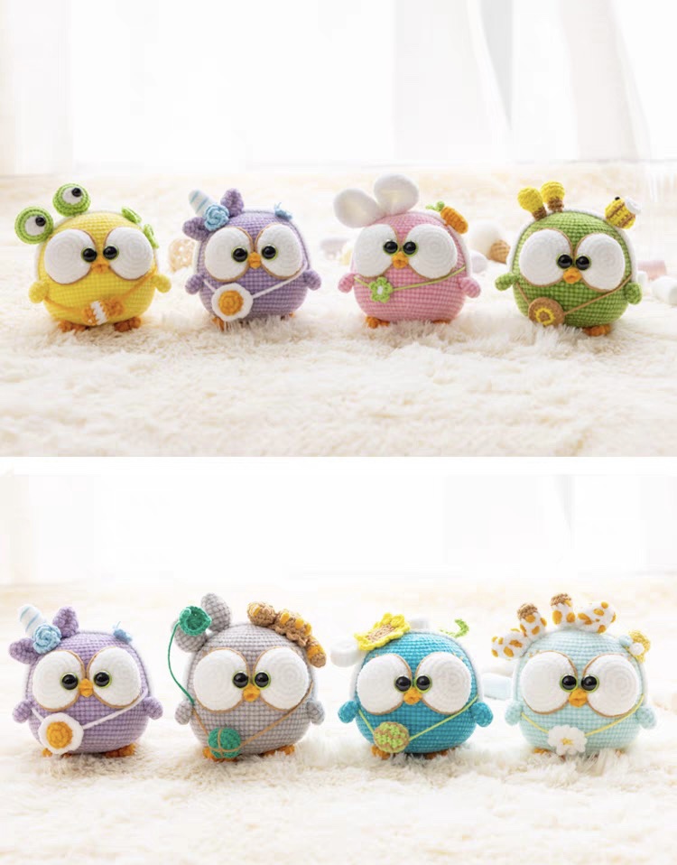 10 Fat Komori's chubby chick family full set of silly crochet graphic doll electronic crochet tutorial