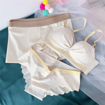 Its all limen no steel ring new couple underwear three suits one man and one woman lovers bra bra pure cotton
