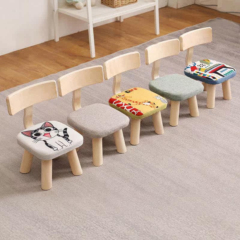 Children's all solid wood small stool back stool economical net red baby modern minimalist home low stool bench chair