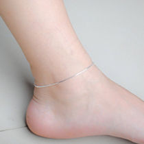 Foot Chain Woman Summer Pure Silver Foot Chain Woman Pure Silver Brief About Extremely Fine Snake Bone Chain Student Sons Korean version 100 Lap Ankle Chain 9