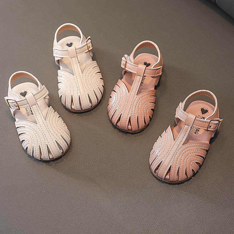 Princess shoes girls summer sandals baby spring beach shoes 2021 new girl soft bottom non-slip leather sandals