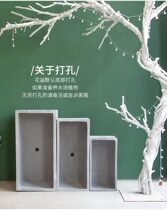 Street Fibreglass Magnesium Mud Cement Flower Case Extra-large Vegetable Garden Cement Flowerpots Trapezoidal Hexagon Light Weight