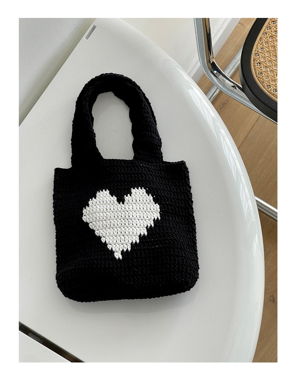 товар из китая 【纯手工】adoor 2色可爱爱心迷你手拎包妈妈手工钩织欧美ins毛线 OTHER