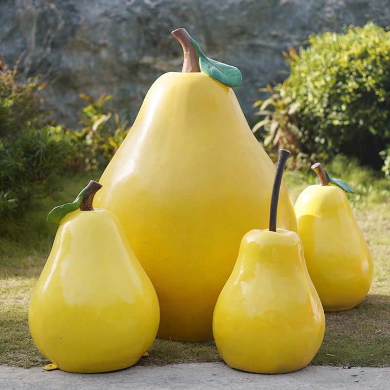 Fiberglass Large-Scale Simulated Fruit and Vegetable Sculptures Farm Ecological Garden Pumpkin Pear Apple Decoration Model Ornaments