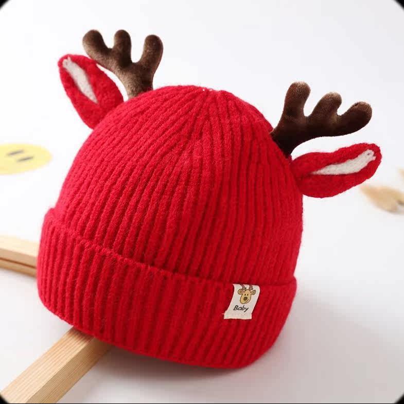 Baby Christmas hat girl baby girl hat autumn and winter boy baby girl red scarf wool hat set cute