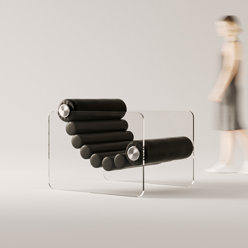 Italian Minimalist Transparent Acrylic Living Room Leisure Single Sofa Chair Designer Lounge Chair Hotel Club
