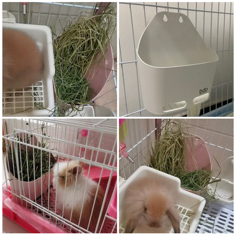 Rabbit cage bowl feeding grass feeding basin rabbit bowl food trough can be fixed anti-stealing feeder chinchilla food feed box grass rack