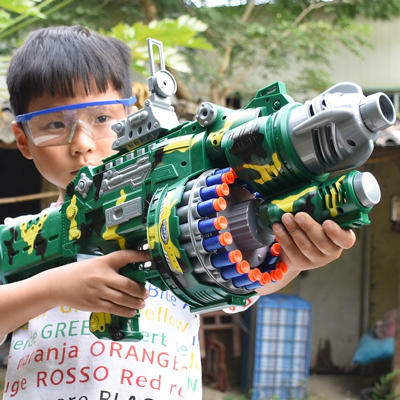 Children's electric hair toy gun Gatlin soft bullet gun 6-year-old boy over 10 years old child birthday present