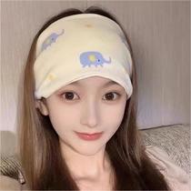 Autumn and winter postpartum headband fashionable thickened cute headscarf hat pregnant women breathable postpartum wide-brimmed maternal sweat-absorbent cotton
