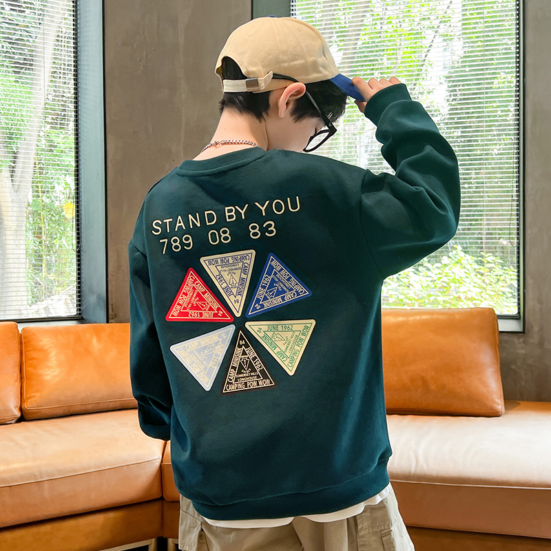 Children's clothes boy Wei clothes Spring and autumn money 2023 new CUHK Tong Fall boy autumn clothes Cool handsome blouses foreign air tide-Taobao