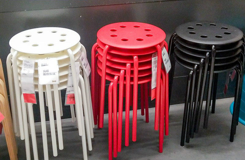 Stool new Vimejayin space home thickened plastic round stool Stackable dining chair Stool Brief Dining Room Dining