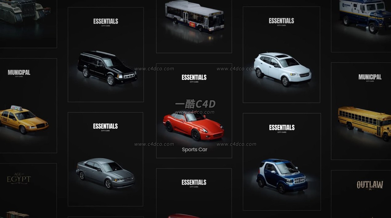 Blender小轿车跑车家用车汽车3D模型