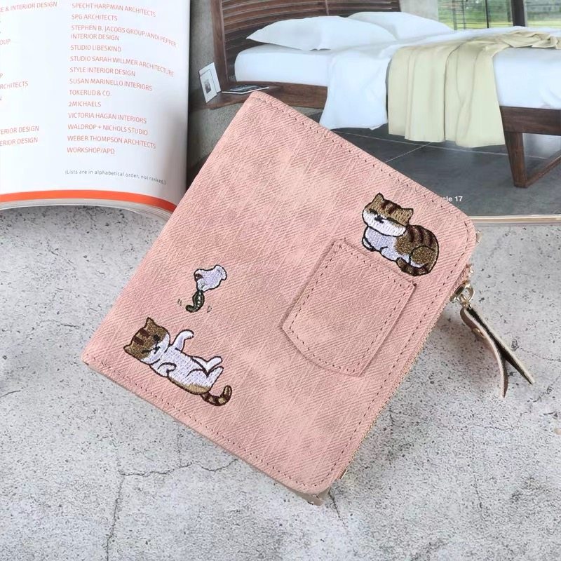 Wallet Student Day Ensemble Retro Card Bag Integrated Female Short Korean version cute teenage girl Jane approximately ultra-thin folding zero-money clip