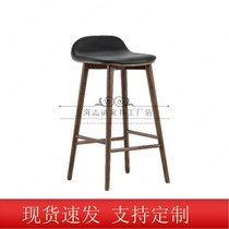 New solid wood bar chair hotel reception bar chair internet celebrity home bar chair simple modern high chair bar stool
