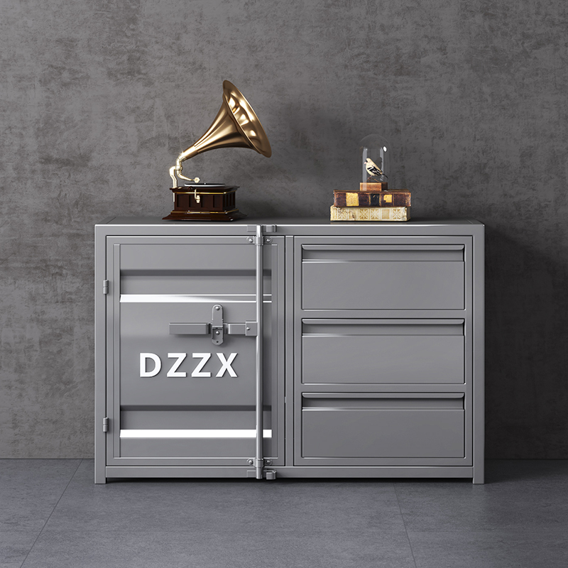 Office Sideboard Industrial Style Wrought Iron Dining Room Sideboard Wine Cabinet Drawer Cabinet Storage Cabinet Heavy-Duty Storage Cabinet