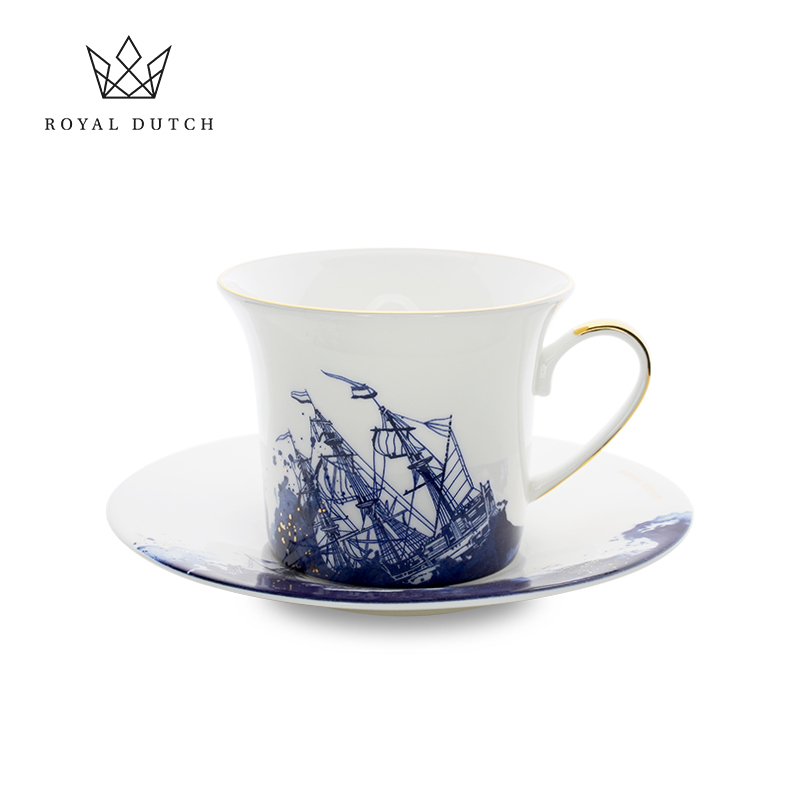 Royaldutch Royal Dutch Sea Captain Bone China Coffee Cup and Saucer European Afternoon Tea Set Exquisite Gift