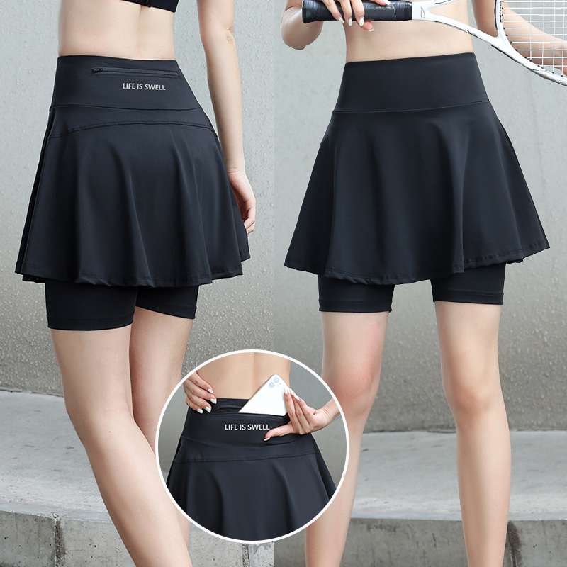 Summer Women's Quick-Drying Anti-Exposure Half-Skirt Shorts, Plus Size, for Sports, Fitness, Yoga, and Running