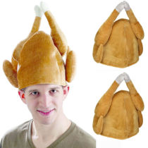 Stuffed Christmas Turkey Hat Adult Xmas Novelty Fancy Dress