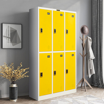Color locker staff locker workshop change wardrobe barber shop locker gym storage cabinet yellow