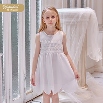 Yallinda silk Children princess gown vest dress Korean version small freshener dress in childrens pure fashion one-piece dress
