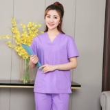 Эластичная быстросохнущая униформа врача для работы, летняя одежда, униформа медсестры, комплект, короткий рукав