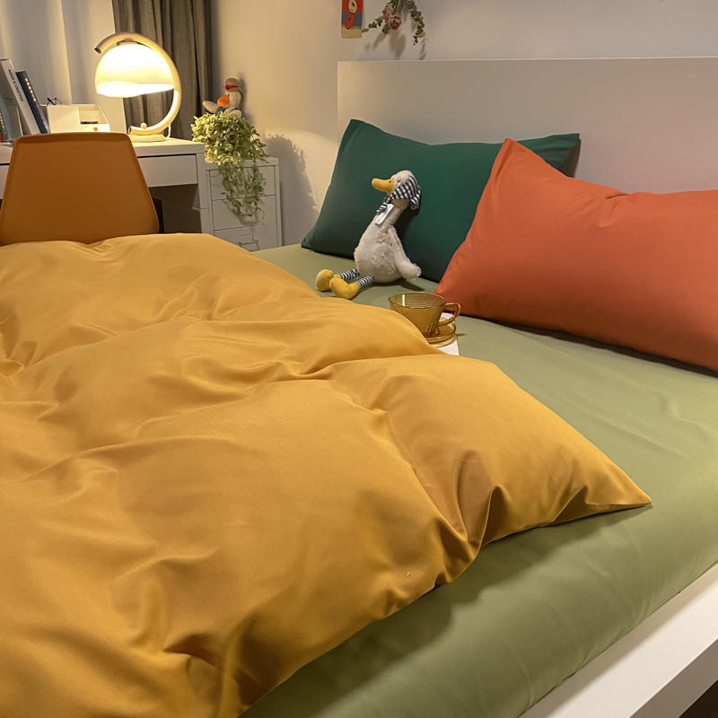 Ins Nordic style four-piece mix-and-match quilt cover sheet student dormitory single three-piece girl heart bedding