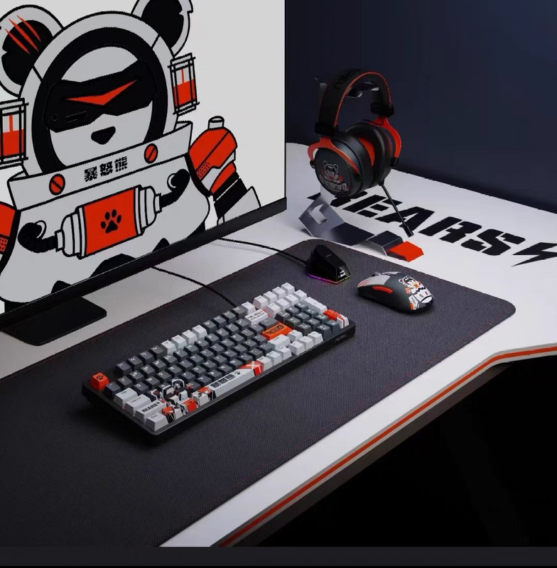 Daryou Ck100 Pro Furious Bear Infrared Stellar Axis Mechanical Keyboard, Same Model as Used in Internet Cafes and E-Sports Gaming, Wired Daryou Ck100 Pro Furious Bear Infrared Stellar Axis Mechanical Keyboard, Same Model as Used in Internet Cafes and E-Sports Gaming, Wired