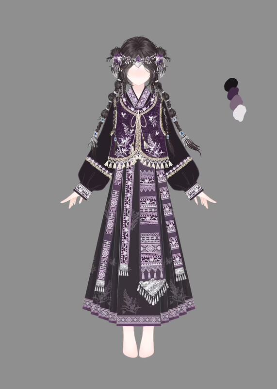 【Wuyao】Miaojiang Girl's New Chinese Style Dress Ethnic Embroidery Vest Set Retro National Style Three-Piece Set