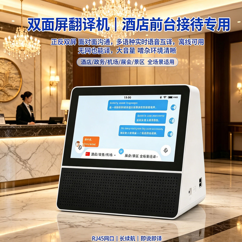 New Smart Dual-Screen Translator, Simultaneous Translator, Real-Time Dialogue Translation in Multiple Languages for Business Hotels and Conferences New Smart Dual-Screen Translator, Simultaneous Translator, Real-Time Dialogue Translation in Multiple Languages for Business Hotels and Conferences