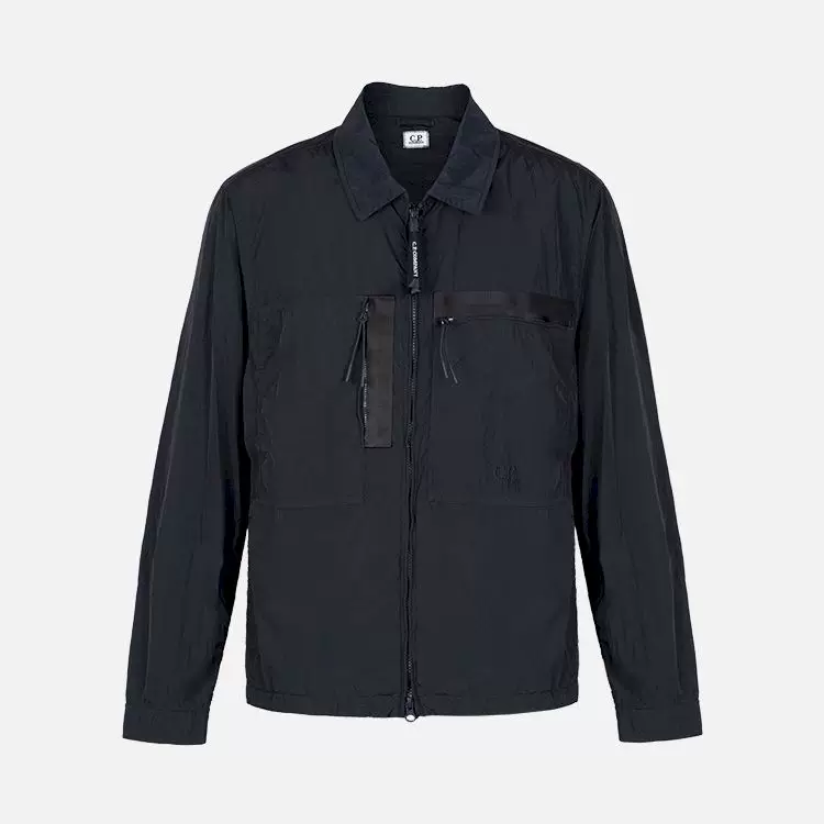 C.P.COMPANY SS25 нейлоновый куртка с молнией, карман, воротник стойка, рубашка с молнией 18CMOS092A