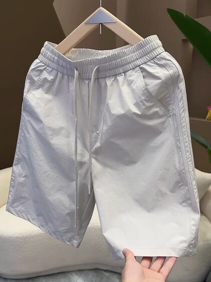 2025新款夏季薄款透气简约短裤男士时尚潮流青少年百搭休闲五分裤