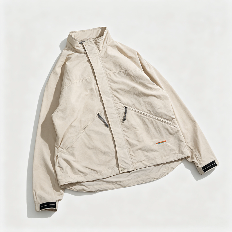 Japanese-Style Llbean Couple's Style Stand-Collar Lightweight Simple Single-Layer Spring and Autumn Outdoor Windproof Zipper Jacket Japanese-Style Llbean Couple's Style Stand-Collar Lightweight Simple Single-Layer Spring and Autumn Outdoor Windproof Zipper Jacket