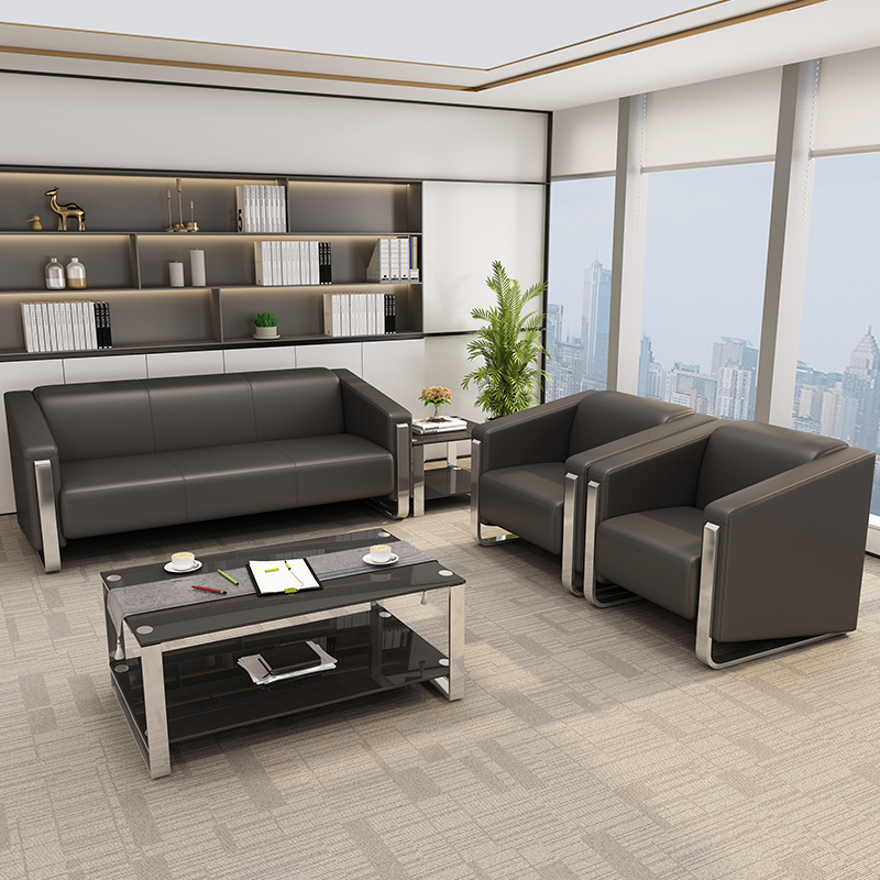 Office sofa modern simple business meeting office VIP room reception sofa coffee table combination set