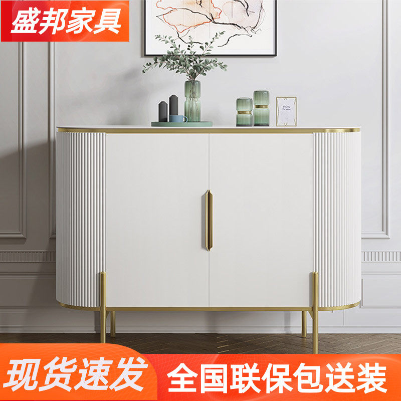 Light luxury simple dining side cabinet modern minimal household partition cabinet Tea cupboard locker Italian rock basalt cabinet