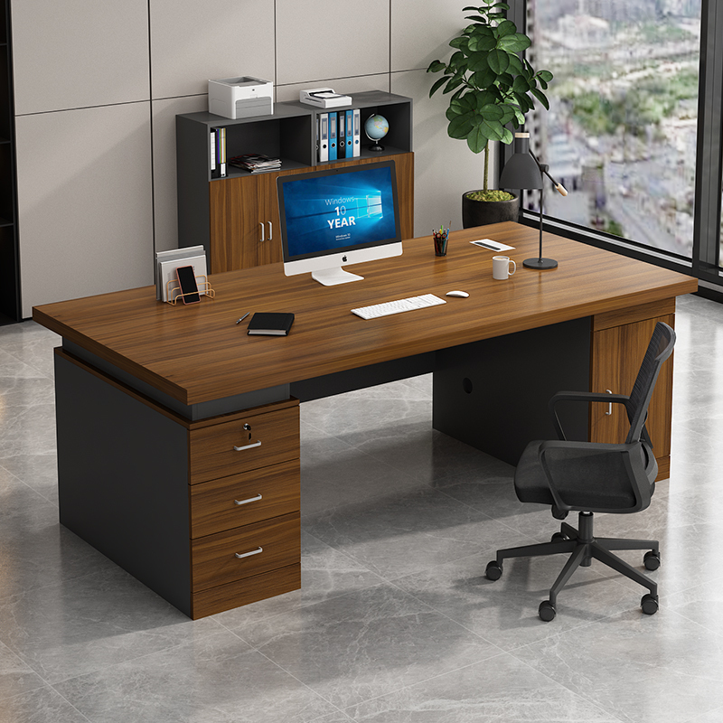 Office Desk, Boss Desk, Office Computer Desk, Simple Modern Manager Desk and Chair Set, Foshan Office Furniture