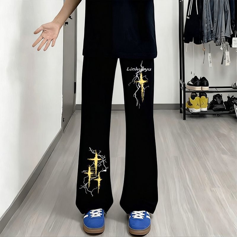 2026 American Style New Children's Printed Boys' Pants, Casual Flared Pants for Older Kids, Trendy Retro High Street Spring/Summer 2026 American Style New Children's Printed Boys' Pants, Casual Flared Pants for Older Kids, Trendy Retro High Street Spring/Summer