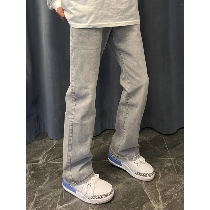 Children's American High Street Style Versatile Slimming Jeans Casual Trendy ins Straight Black and Smoke Gray Pants for Boys and Girls Children's American High Street Style Versatile Slimming Jeans Casual Trendy ins Straight Black and Smoke Gray Pants for Boys and Girls