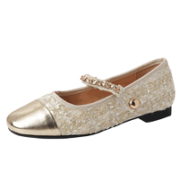 Daphne color-blocked Mary Jane womens shoes 2024 new style small fragrant fashion flat shoes temperament single shoes for women summer