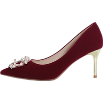 Daphne Wedding Shoes 2023 New Spring and Autumn Womens Shoes Not Tiring Feet Red Xiuhe Wedding Clothes Two-Wear Color High Heels Bridal Shoes
